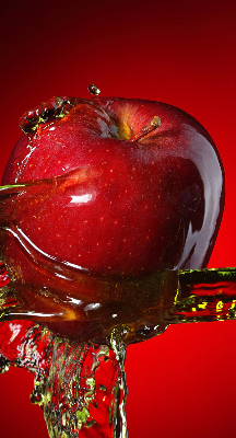 Fabric roller blind Red apple in the depths