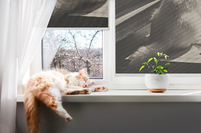 Fabric roller blind Cats in the window