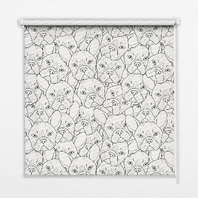 Roller blind for large window Drawn dogs