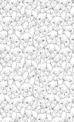 Roller blind for large window Drawn dogs