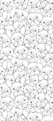 Roller blind for large window Drawn dogs