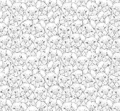 Roller blind for large window Drawn dogs