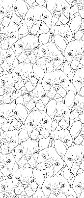 Roller blind for large window Drawn dogs