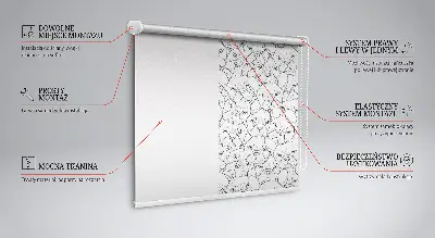 Roller blind for large window drawn dogs pattern