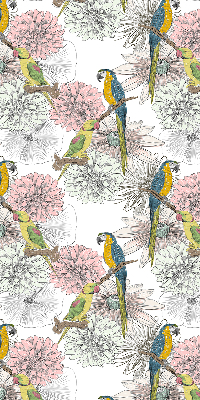 Fabric roller blind Parrots on a branch