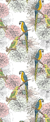 Fabric roller blind Parrots on a branch