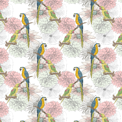 Fabric roller blind Parrots on a branch