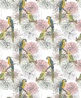Fabric roller blind Parrots on a branch