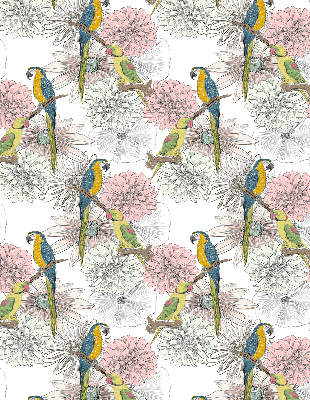 Fabric roller blind Parrots on a branch