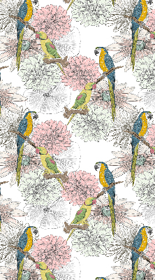 Fabric roller blind Parrots on a branch