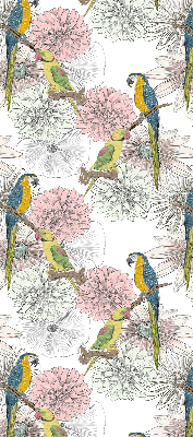 Fabric roller blind Parrots on a branch