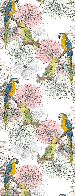Fabric roller blind Parrots on a branch