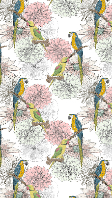 Fabric roller blind Parrots on a branch