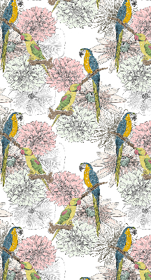 Fabric roller blind Parrots on a branch
