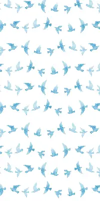Modern roller blind with blue birds pattern