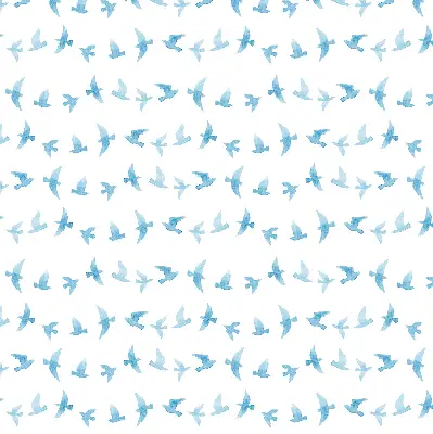 Modern roller blind with blue birds pattern