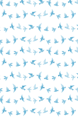 Modern roller blind Blue birds