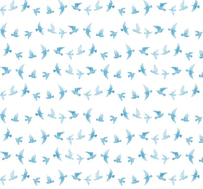 Modern roller blind with blue birds pattern