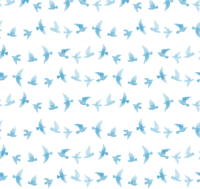 Modern roller blind Blue birds