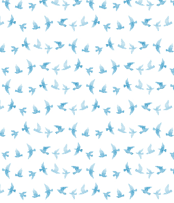 Modern roller blind Blue birds