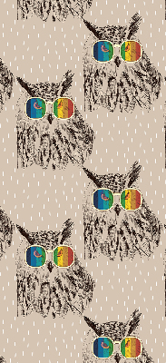 Roller blind for large window Owls in colorful glasses