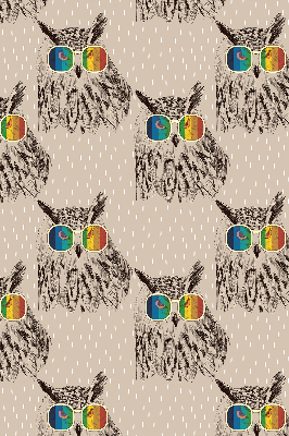 Roller blind for large window Owls in colorful glasses