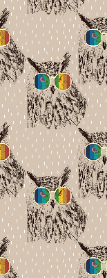 Roller blind for large window Owls in colorful glasses