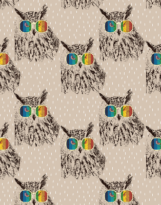 Roller blind for large window Owls in colorful glasses