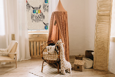 Roller blind for large window Owls in colorful glasses