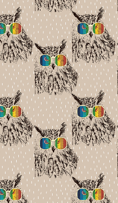 Roller blind for large window Owls in colorful glasses