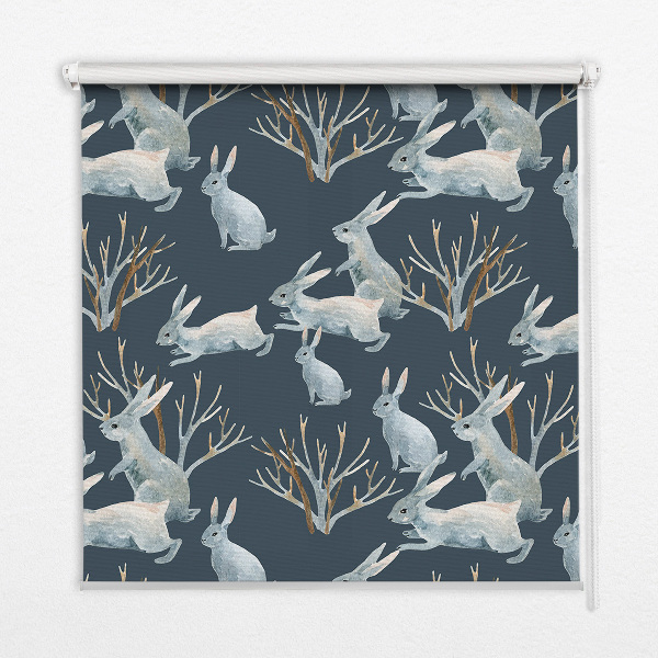 Fabric roller blind Rabbits and Sticks