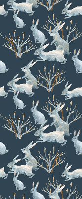 Fabric roller blind Rabbits and Sticks