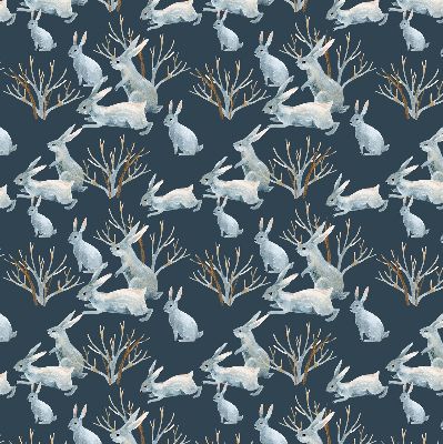 Fabric roller blind Rabbits and Sticks