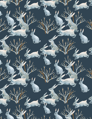 Fabric roller blind Rabbits and Sticks