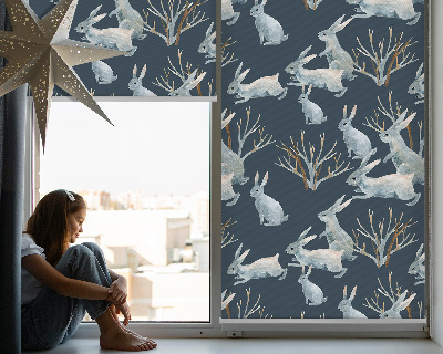 Fabric roller blind Rabbits and Sticks