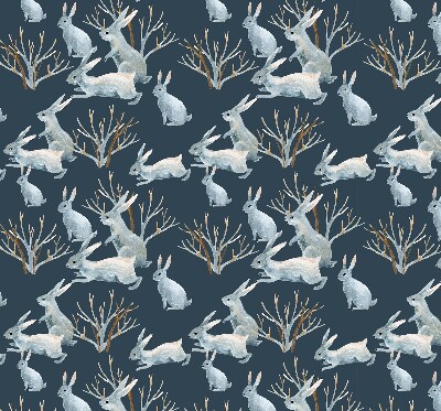 Fabric roller blind Rabbits and Sticks