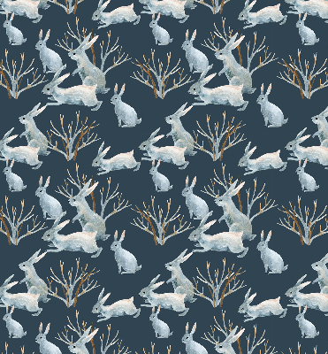 Fabric roller blind Rabbits and Sticks