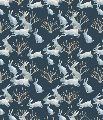 Fabric roller blind Rabbits and Sticks