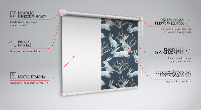 Fabric roller blind Rabbits and Sticks