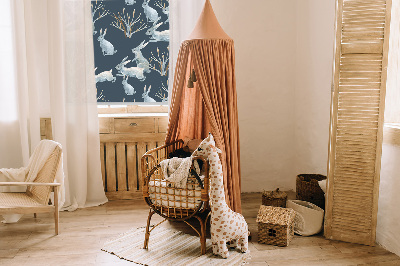 Fabric roller blind Rabbits and Sticks