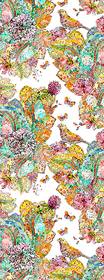 Roller blind with a colorful nature pattern