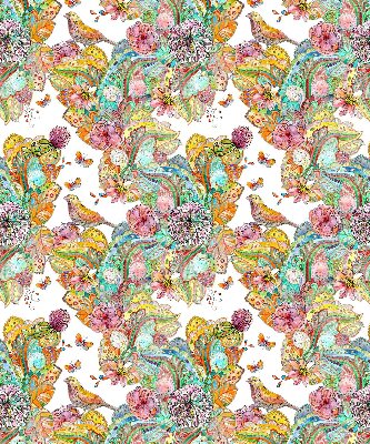Roller blind with a colorful nature pattern
