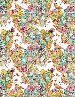 Roller blind with a colorful nature pattern