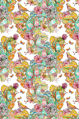 Roller blind with a colorful nature pattern