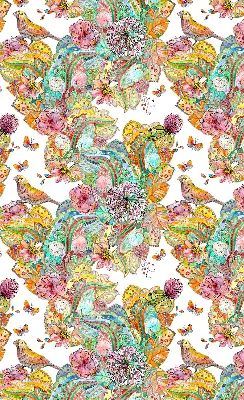 Roller blind with a colorful nature pattern