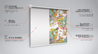 Modern roller blind Colorful pattern of nature