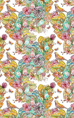Roller blind with a colorful nature pattern
