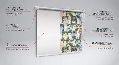 Roller blind for large window cats design