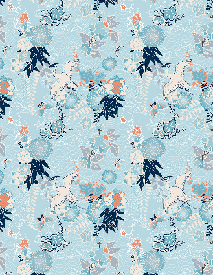 Fabric roller blind Blue nature