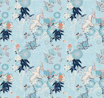 Fabric roller blind Blue nature